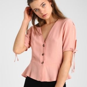 Topshop Light Pink Tea Blouse